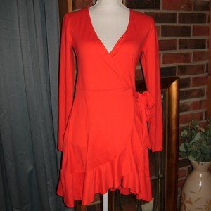 Divided Red Wrap Dress 2